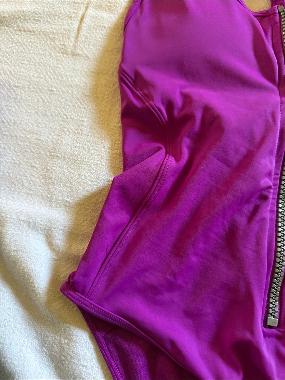 Front-Zip One-Piece Swimsuit in Vibrant Magenta - Picture 5 of 15